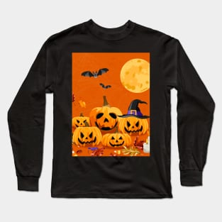 Autumn Pumpkin Midnight Long Sleeve T-Shirt